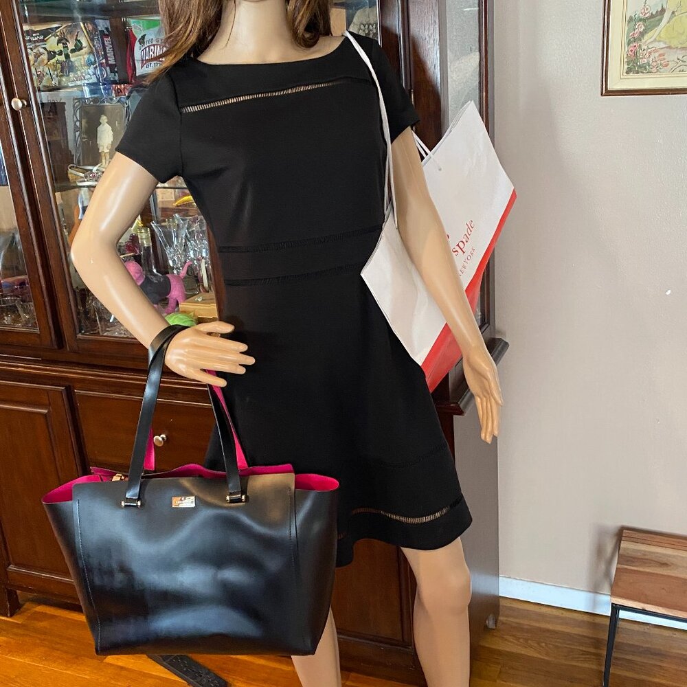 Kate Spade Large Arbour Hill Elodie Black Tote 100% Leather Bag - Picture 1 of 11